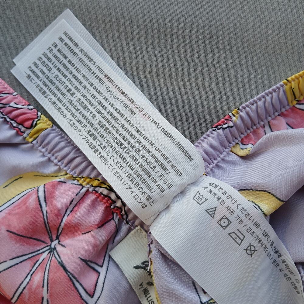 Gilly Hicks Hollister Satin Citrus Fruit Print Sleep Set XL purple LS top shorts - Picture 11 of 16